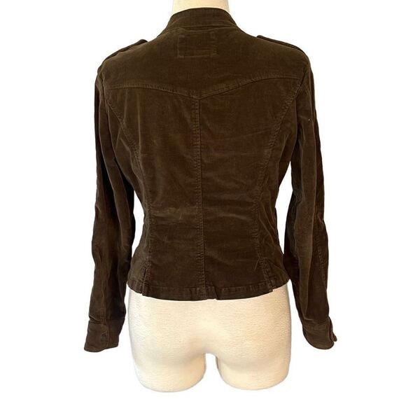 Live A Little Military Style Corduroy Olive Green Jacket Women’s Medium - Picture 2 of 9
